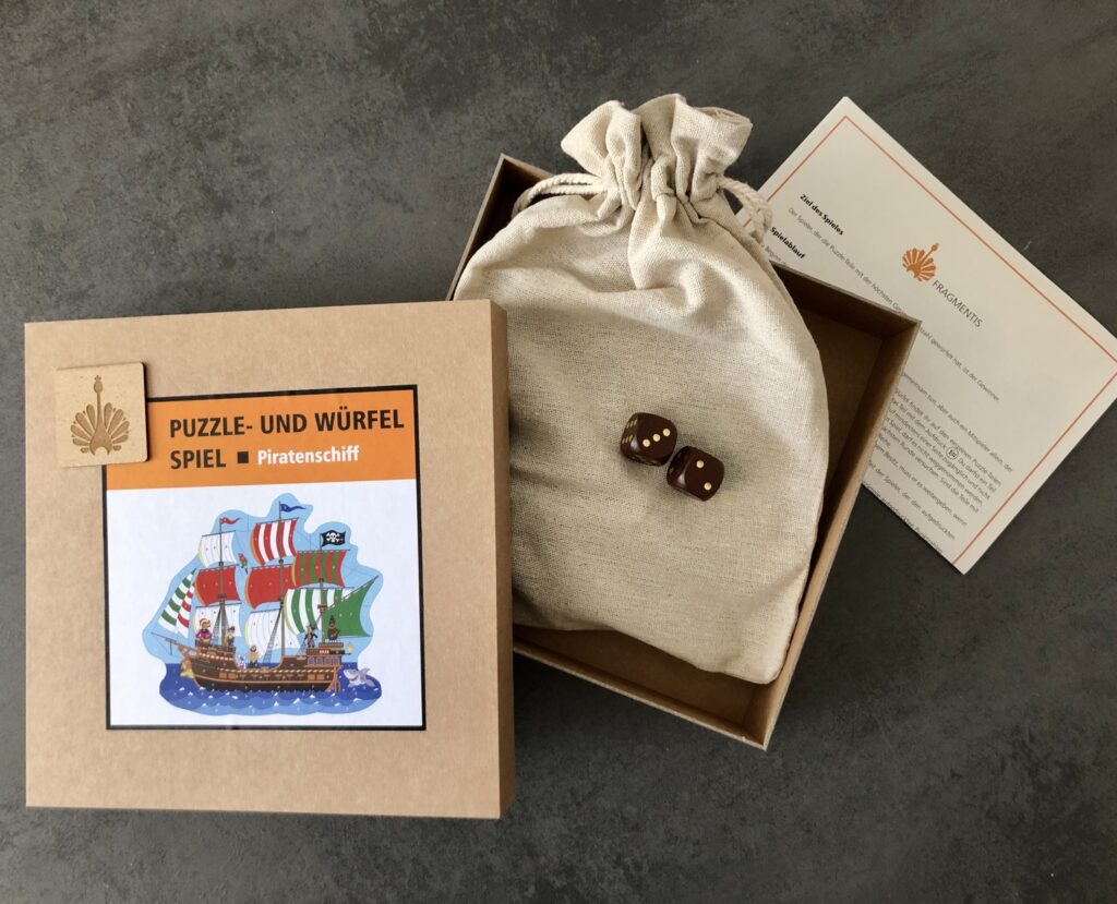 Piratenschiff – Puzzle und Würfelspiel aus Holz – Fragmentis