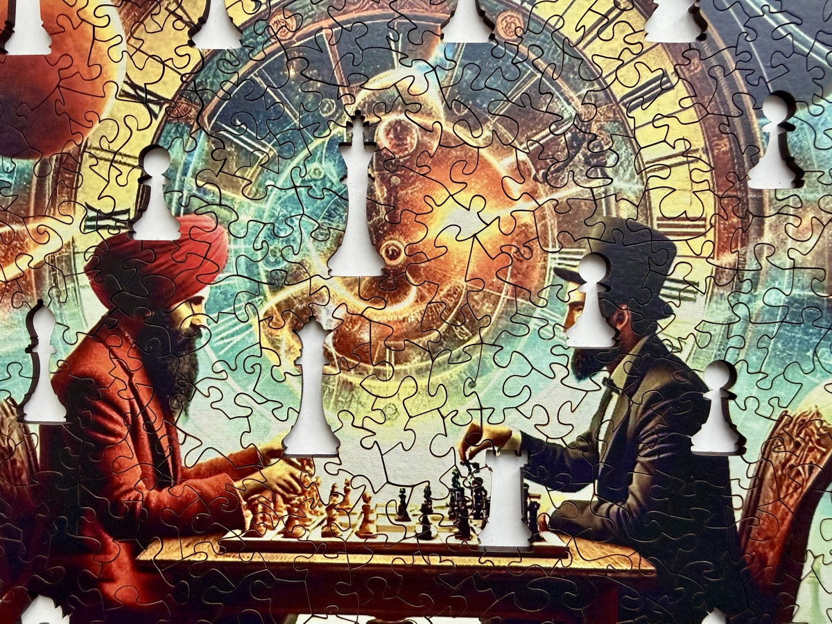 Holzpuzzle von Fragmentis für Erwachsene Das Spiel Detail Schnitt